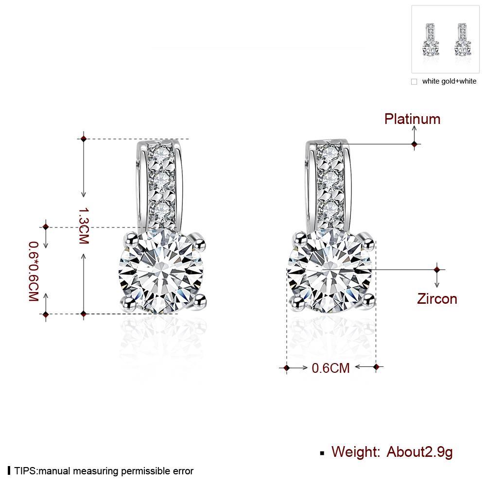 Wholesale China wholesale jewelry Luxury Silver Color White Cubic Zircon Brilliant Women Wedding Earring Timeless Styling Classic Jewelry TGGPE308 0