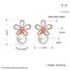Wholesale Romantic Rose Gold plated flower for women's pearl earrings crystal  high quality jewelry TGGPE316 0 small