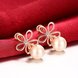 Wholesale Romantic Rose Gold plated flower for women's pearl earrings crystal  high quality jewelry TGGPE316 2 small