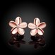 Wholesale Trendy hot sale Women Lady Elegant Rose Gold Flower Shape Crystal Rhinestone Small Stud Earrings Girlfriend Party Jewelry TGGPE326 3 small