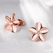 Wholesale Trendy hot sale Women Lady Elegant Rose Gold Flower Shape Crystal Rhinestone Small Stud Earrings Girlfriend Party Jewelry TGGPE326 4 small