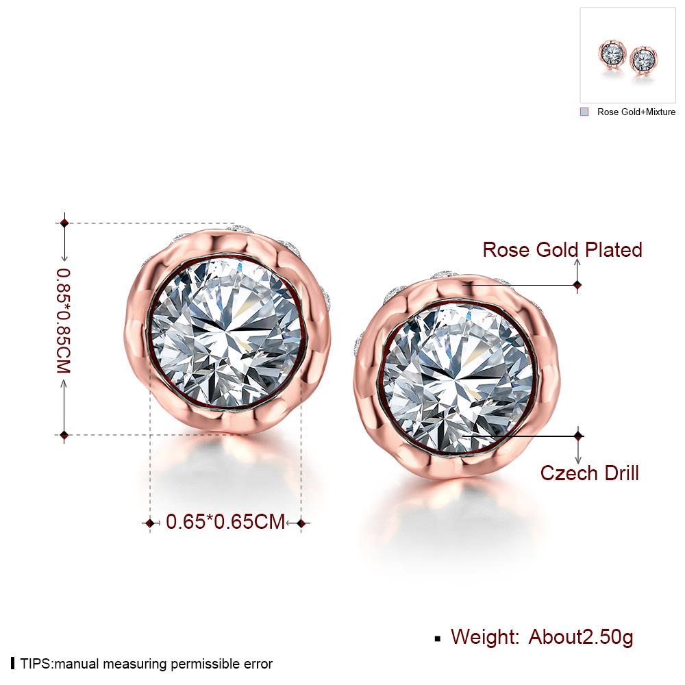 Wholesale China jewelry wholesale colourful Crystal Round Earrings purple Zircon Stone Stud Earrings For Women wedding Jewelry TGGPE340 11