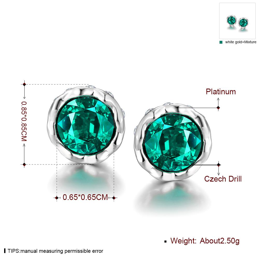 Wholesale China jewelry wholesale colourful Crystal Round Earrings purple Zircon Stone Stud Earrings For Women wedding Jewelry TGGPE340 14