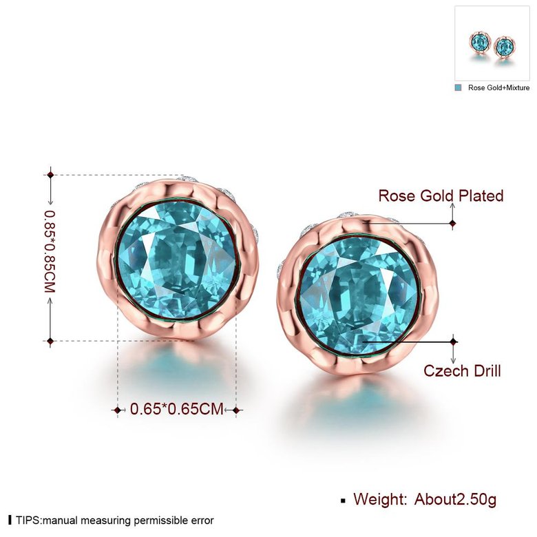 Wholesale China jewelry wholesale colourful Crystal Round Earrings purple Zircon Stone Stud Earrings For Women wedding Jewelry TGGPE340 1