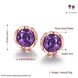 Wholesale China jewelry wholesale colourful Crystal Round Earrings purple Zircon Stone Stud Earrings For Women wedding Jewelry TGGPE340 2 small