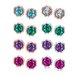 Wholesale China jewelry wholesale colourful Crystal Round Earrings purple Zircon Stone Stud Earrings For Women wedding Jewelry TGGPE340 3 small