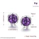 Wholesale China jewelry wholesale colourful Crystal Round Earrings purple Zircon Stone Stud Earrings For Women wedding Jewelry TGGPE340 4 small