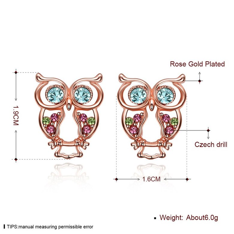 Wholesale Trendy Titanium Animal Stud Earring Exquisite owl blue Zircon Earring for Women AAA Zircon Earring Birthday Gift Present TGGPE355 0