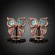Wholesale Trendy Titanium Animal Stud Earring Exquisite owl blue Zircon Earring for Women AAA Zircon Earring Birthday Gift Present TGGPE355 1 small
