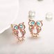 Wholesale Trendy Titanium Animal Stud Earring Exquisite owl blue Zircon Earring for Women AAA Zircon Earring Birthday Gift Present TGGPE355 3 small