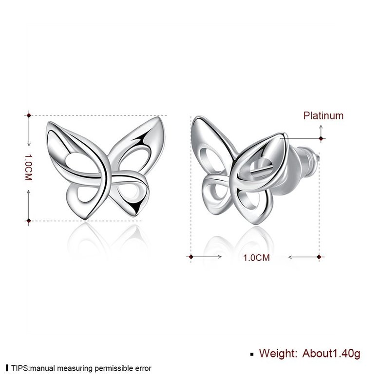 Wholesale fashion jewelry China Sweet Insect Butterfly Screw Platinum Stud Earrings For Women Children Mini Minimalist Jewelry TGGPE369 0