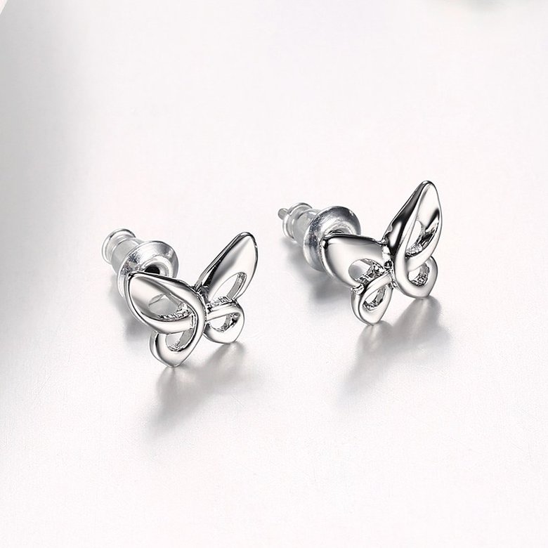 Wholesale fashion jewelry China Sweet Insect Butterfly Screw Platinum Stud Earrings For Women Children Mini Minimalist Jewelry TGGPE369 3