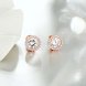 Wholesale Luxury Full Crystal Round Earrings Gold plated Color White Zircon Stone Wedding Stud Earrings For Women Men Jewelry TGGPE386 3 small