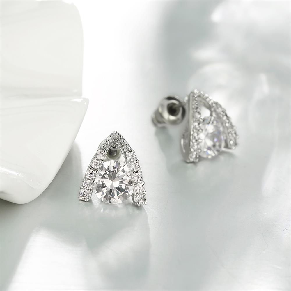 Wholesale Korean style Luxury Ladies Big Round Zircon Earrings Rose Gold Earrings Wedding jewlry For Women TGGPE016 3