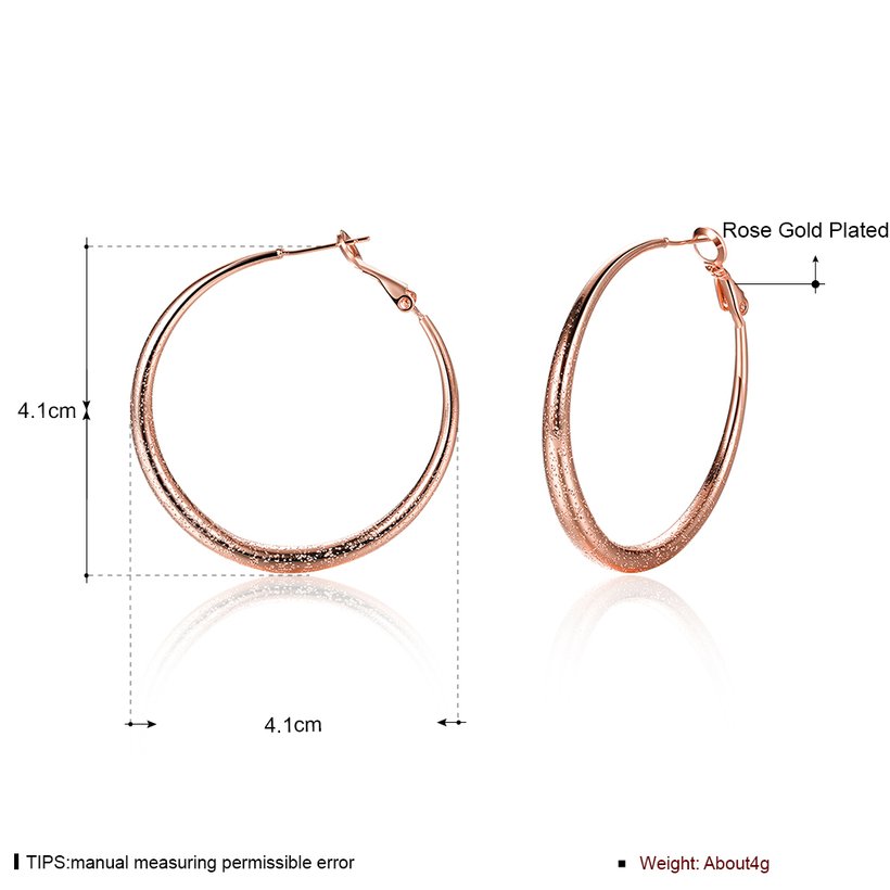 Wholesale Romantic Rose Gold Round Hoop Earring High Quality Vintage Big Round Hoop Earrings For Women Jewelry Hot Sale  TGHE059 0