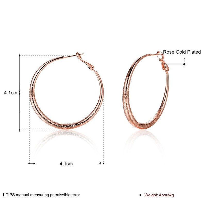 Wholesale Romantic Rose Gold Round Hoop Earring High Quality Vintage Big Round Hoop Earrings For Women Jewelry Hot Sale  TGHE059 0