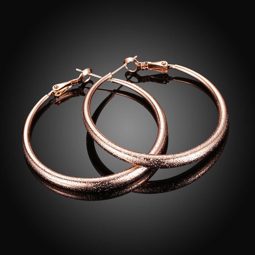 Wholesale Romantic Rose Gold Round Hoop Earring High Quality Vintage Big Round Hoop Earrings For Women Jewelry Hot Sale  TGHE059 1