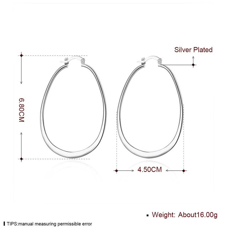 Wholesale Trendy Hot Sale Silver plated Simple U Shaped Hoop Earrings For Women Fashion Jewelry Wedding Accessories  TGHE001 0
