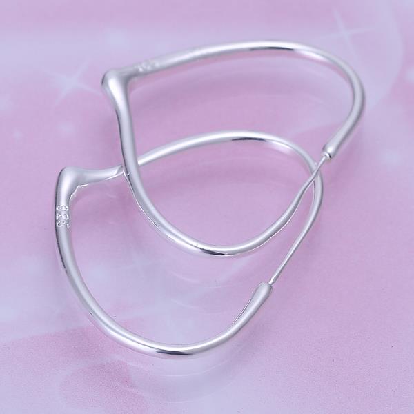 Wholesale Trendy Silver plated Geometric Hoop Earring For Woman Fashion Party Jewelry TGHE002 0