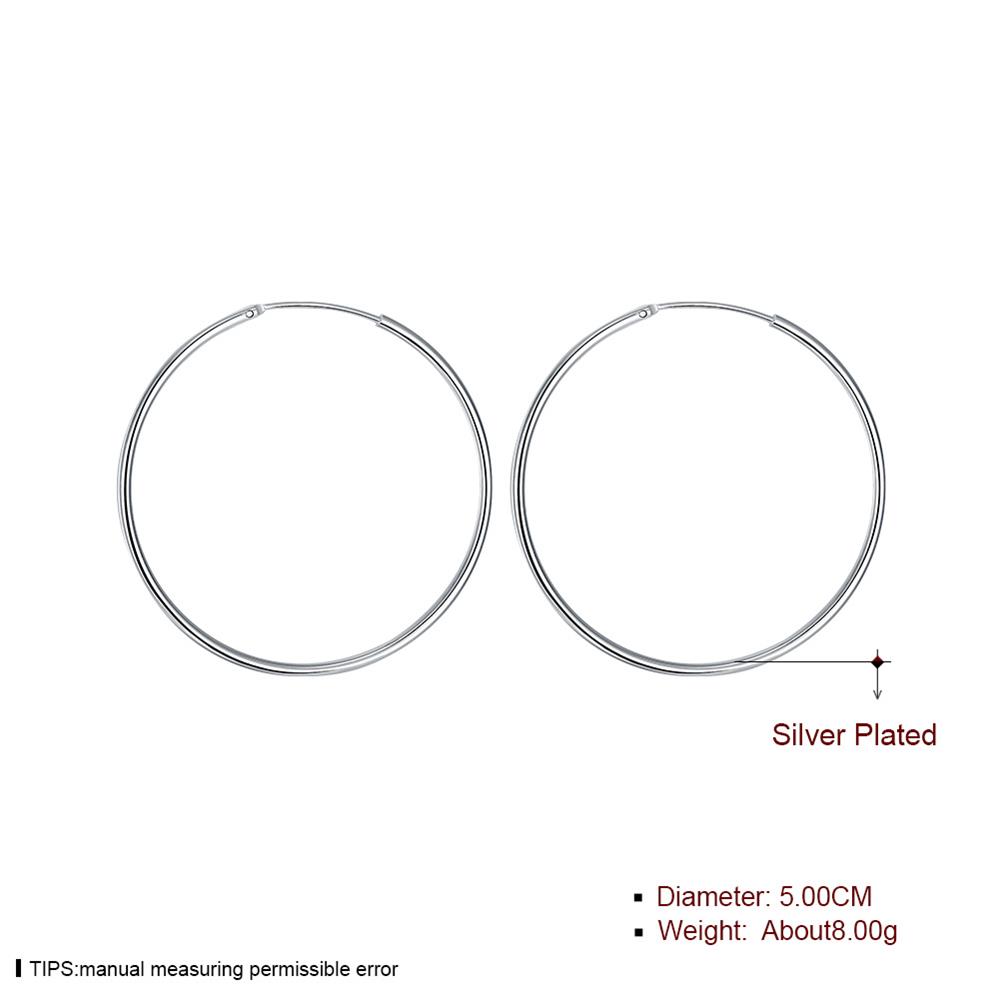 Wholesale Classic Trendy Silver plated Circle Hoop Earrings Round Stylish Earrings for women Engagement Christmas Gift TGHE003 0