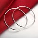 Wholesale Classic Trendy Silver plated Circle Hoop Earrings Round Stylish Earrings for women Engagement Christmas Gift TGHE003 1 small