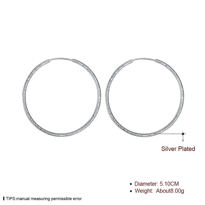 Wholesale Classic Trendy Silver plated Circle Hoop Earrings Round Stylish Earrings for women Engagement Christmas Gift TGHE005 1