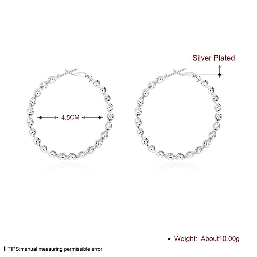 Wholesale Classic Trendy Silver plated Circle Twisted Hoop Earrings Round Stylish Earrings for women Engagement Christmas Gift TGHE006 1