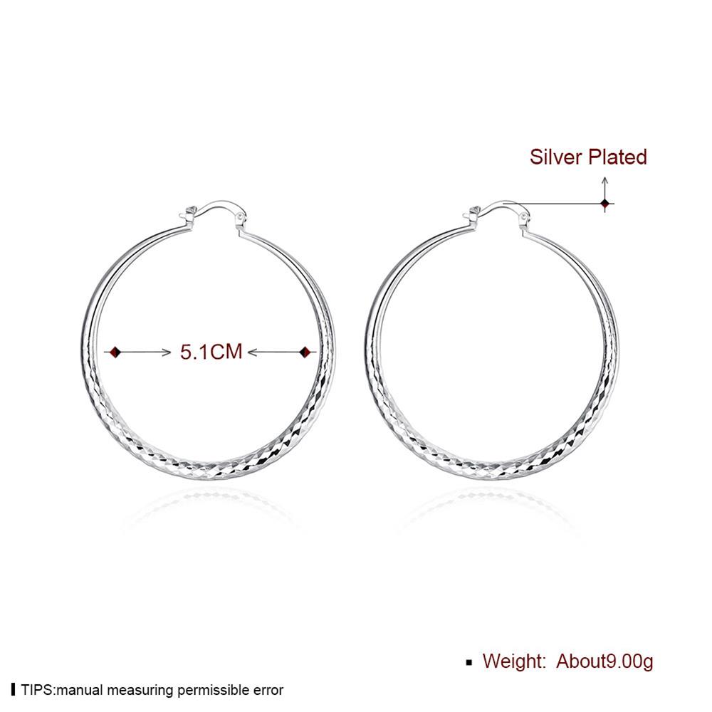 Wholesale Classic Trendy Silver plated Circle Hoop Earrings Round Stylish Earrings for women Engagement Christmas Gift TGHE012 0