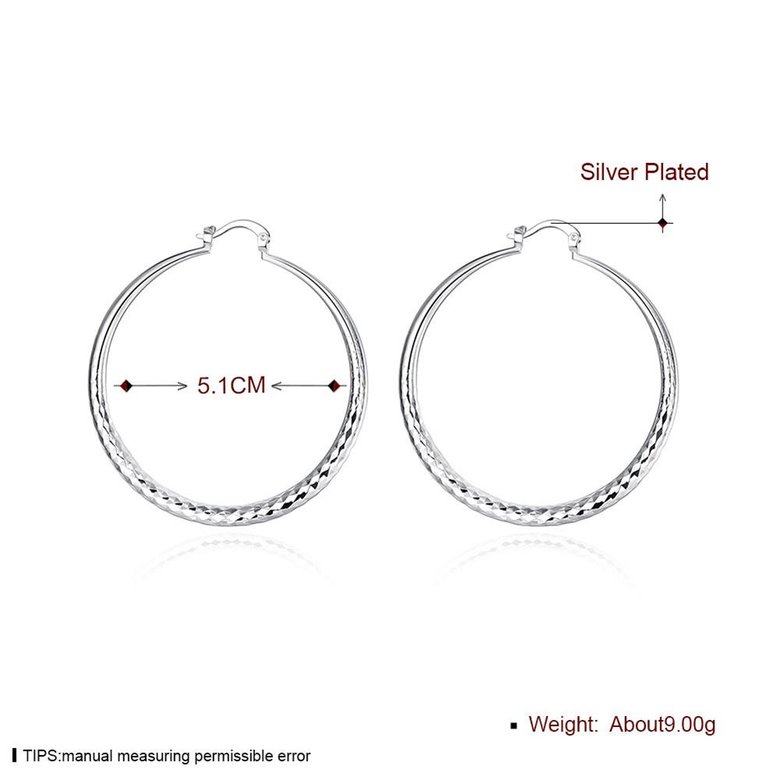 Wholesale Classic Trendy Silver plated Circle Hoop Earrings Round Stylish Earrings for women Engagement Christmas Gift TGHE012 0