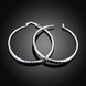 Wholesale Classic Trendy Silver plated Circle Hoop Earrings Round Stylish Earrings for women Engagement Christmas Gift TGHE012 1 small