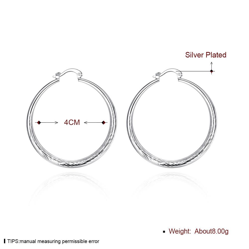 Wholesale Trendy Silver plated Circle Hoop Earrings Round Stylish Earrings for women Engagement Christmas Gift TGHE013 0