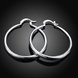 Wholesale Trendy Silver plated Circle Hoop Earrings Round Stylish Earrings for women Engagement Christmas Gift TGHE013 1 small