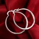 Wholesale Trendy Silver plated Circle Hoop Earrings Round Stylish Earrings for women Engagement Christmas Gift TGHE013 3 small