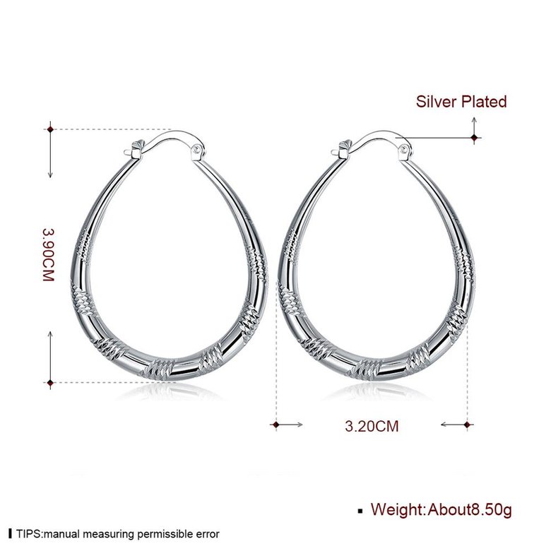 Wholesale Trendy Hot Sale Silver plated Simple U Shaped Hoop Earrings For Women Fashion Jewelry Wedding Accessories  TGHE015 2