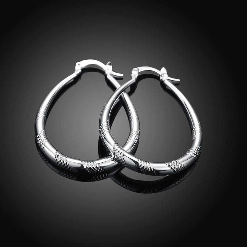 Wholesale Trendy Hot Sale Silver plated Simple U Shaped Hoop Earrings For Women Fashion Jewelry Wedding Accessories  TGHE015 3