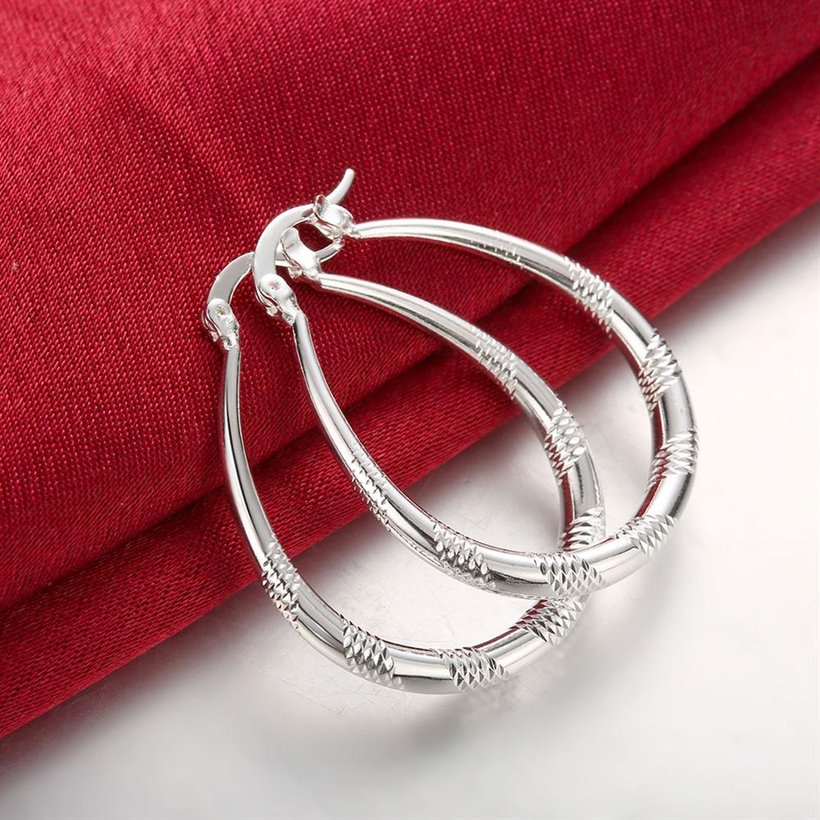 Wholesale Trendy Hot Sale Silver plated Simple U Shaped Hoop Earrings For Women Fashion Jewelry Wedding Accessories  TGHE015 4