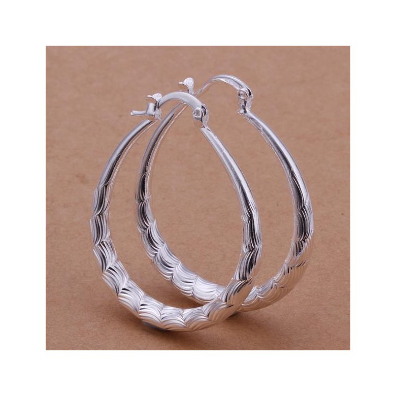 Wholesale Trendy Hot Sale Silver plated Simple U Shaped Hoop Earrings For Women Fashion Jewelry Wedding Accessories  TGHE016 0