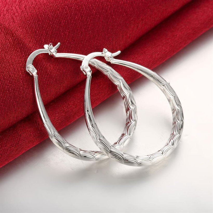 Wholesale Trendy Hot Sale Silver plated Simple U Shaped Hoop Earrings For Women Fashion Jewelry Wedding Accessories  TGHE016 3