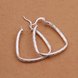 Wholesale Fashion Silver plated triangle fish pattern Hoop Earring For Woman Fashion Party Engagement pub Party Jewelry TGHE018 4 small