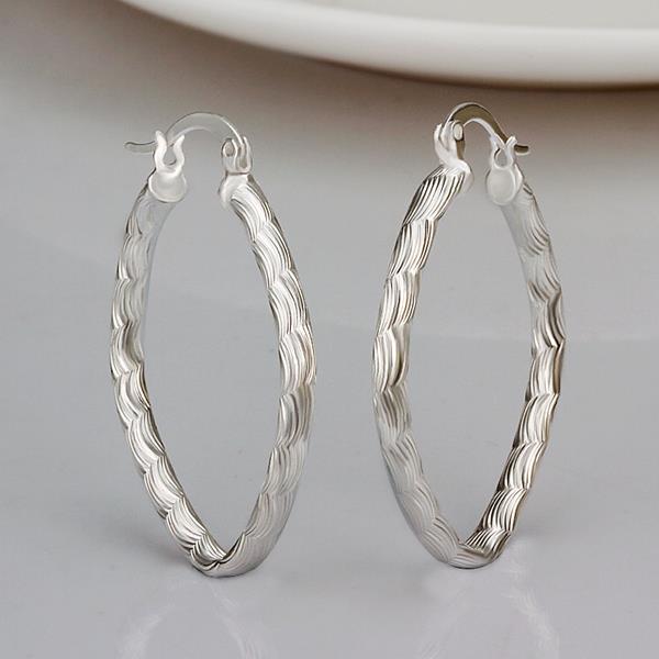 Wholesale Trendy Silver plated Geometric fish pattern Hoop Earring For Woman Fashion Party Engagement pub Party Jewelry TGHE019 3