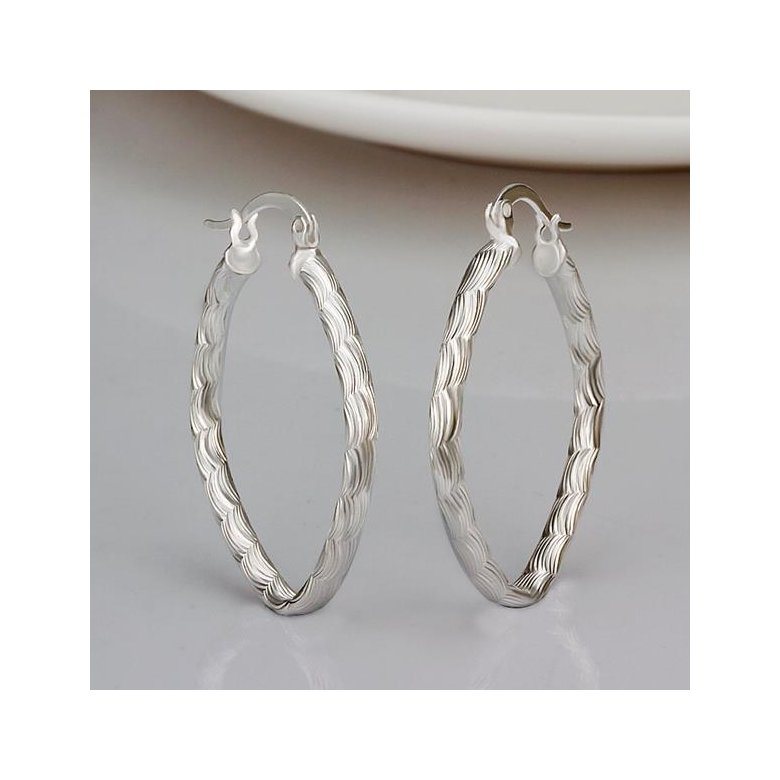 Wholesale Trendy Silver plated Geometric fish pattern Hoop Earring For Woman Fashion Party Engagement pub Party Jewelry TGHE019 3