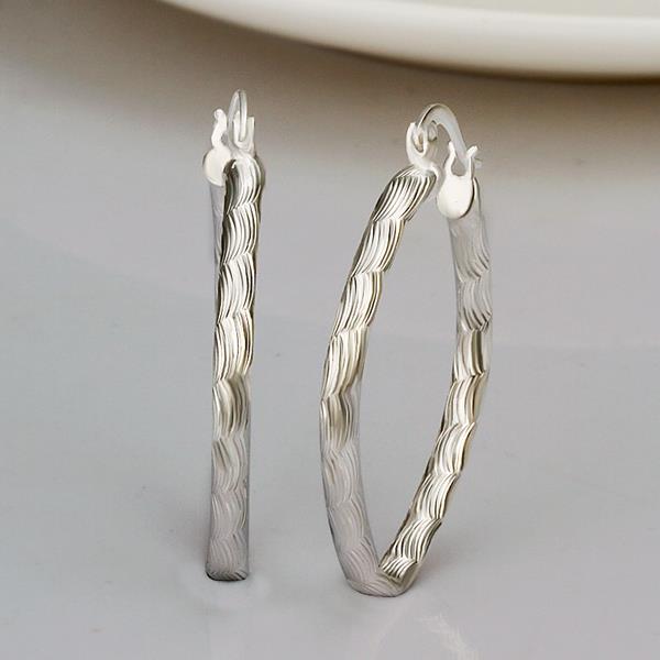 Wholesale Trendy Silver plated Geometric fish pattern Hoop Earring For Woman Fashion Party Engagement pub Party Jewelry TGHE019 4