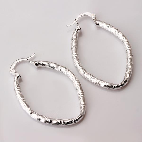 Wholesale Trendy Silver plated Geometric fish pattern Hoop Earring For Woman Fashion Party Engagement pub Party Jewelry TGHE019 7