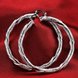Wholesale Trendy Silver Round twist shape Hoop Earring For Women Lady Best Gift Fashion Charm Engagement Wedding Jewelry TGHE029 2 small