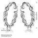 Wholesale Trendy Silver Round twist shape Hoop Earring For Women Lady Best Gift Fashion Charm Engagement Wedding Jewelry TGHE030 0 small
