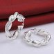 Wholesale Trendy Silver plated Round twist shape Hoop Earring For Women Lady Best Gift Fashion Charm Engagement Wedding Jewelry TGHE032 0 small