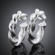 Wholesale Trendy Silver plated Round twist shape Hoop Earring For Women Lady Best Gift Fashion Charm Engagement Wedding Jewelry TGHE032 3 small
