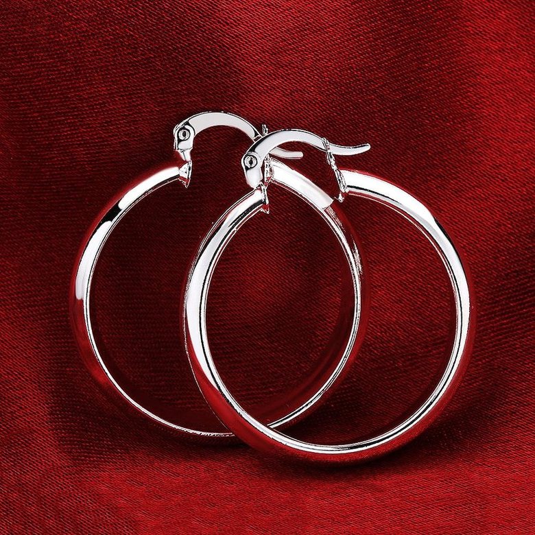Wholesale Hot Sale Silver plated Simple  round Shaped Hoop Earrings For Women fashion Jewelry China Wedding Accessories  TGHE033 2