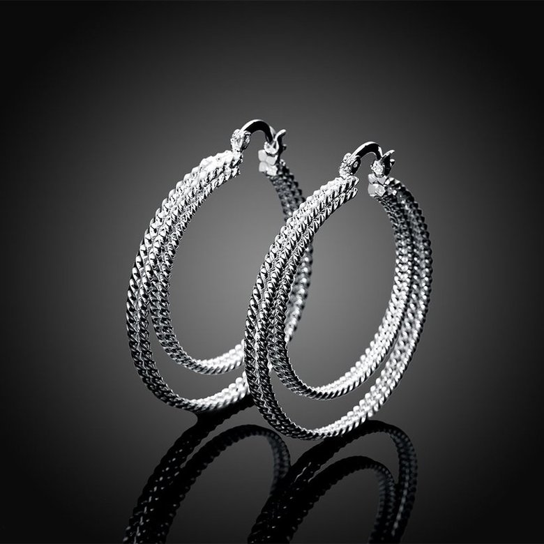 Wholesale Trendy Hot Sale Silver plated Simple U Shaped Hoop Earrings For Women Fashion Jewelry Wedding Accessories  TGHE035 3