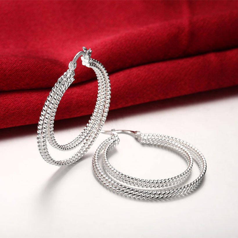 Wholesale Trendy Hot Sale Silver plated Simple U Shaped Hoop Earrings For Women Fashion Jewelry Wedding Accessories  TGHE035 4